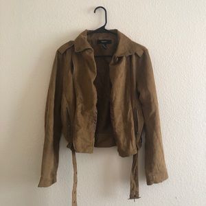 FOREVER 21 Faux Suede Moto Jacket W/Pockets